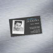 レザークールフレーム自分のフォトアクターを追加 マグネット名刺 (インサイチュ)