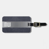 レザークールメタルストライプモノグラはっきりしたム ラゲッジタグ (正面横)