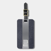 レザークールメタルストライプモノグラはっきりしたム ラゲッジタグ (正面縦)