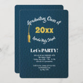 レザーグレイン卒業パーティー招待状 招待状 (正面/裏面)