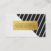レザーコンテンポラリーフェイクホワイトストライプ 名刺 (裏面)