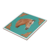 レザーコーナー付き西パロミノ馬 タイル (側面)