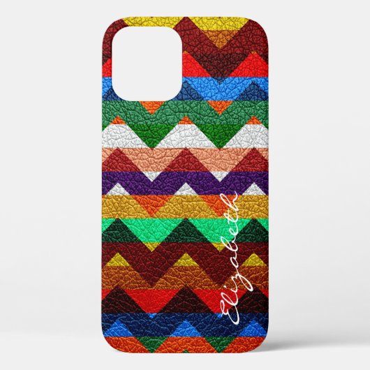 レザーシェフカラフルロンストライプモノグラム#17 Case-Mate iPhoneケース (裏面)