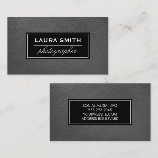 レザーシンプル 名刺 (正面/裏面)