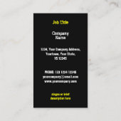 レザージャケットイエロービジネスカードブラックポートレート 名刺 (裏面)