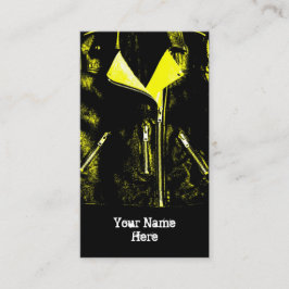 レザージャケットイエロービジネスカードブラックポートレート 名刺