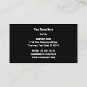 レザージャケットイエロービジネスカードブラック 名刺 (裏面)