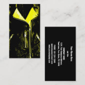 レザージャケットイエロービジネスカードブラック 名刺 (正面/裏面)