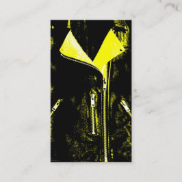 レザージャケットイエロービジネスカードブラック 名刺