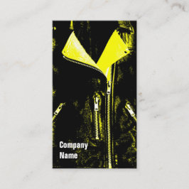 レザージャケットイエローブラックサイド文字 名刺