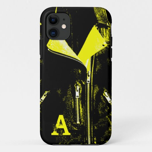 レザージャケットイエローモノグラムiPhone 5ケース Case-Mate iPhoneケース (裏面)