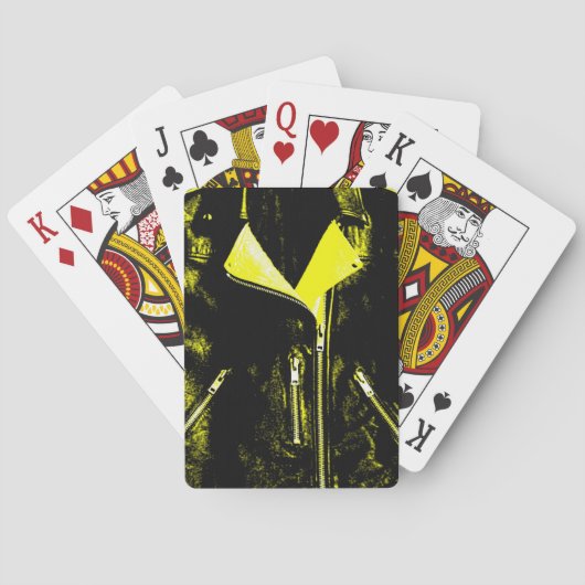 レザージャケットイエロ遊ーのカード トランプ (裏面)