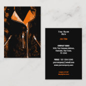 レザージャケットオレンジの名刺ブラックチャブ 名刺 (正面/裏面)