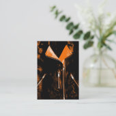 レザージャケットオレンジの名刺ブラックチャブ 名刺 (スタンド正面)