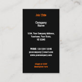 レザージャケットオレンジビジネスカードブラックポートレート 名刺 (裏面)