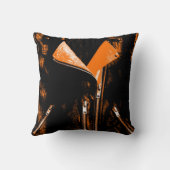 レザージャケットオレンジプリント装飾用クッションスクエア クッション (裏面)