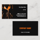 レザージャケットオレンジ色の名刺（横） 名刺 (正面/裏面)