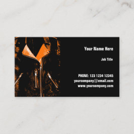 レザージャケットオレンジ色の名刺(横) 名刺