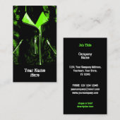 レザージャケットグリーンビジネスカードブラックポートレート 名刺 (正面/裏面)