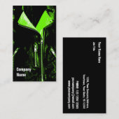 レザージャケットグリーン名刺黒側文字 名刺 (正面/裏面)