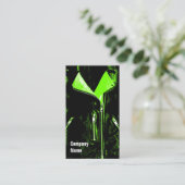 レザージャケットグリーン名刺黒側文字 名刺 (スタンド正面)