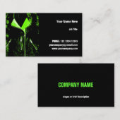 レザージャケットグリーン名刺（横） 名刺 (正面/裏面)