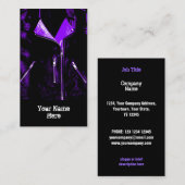 レザージャケットパープルビジネスカードブラックポートレート 名刺 (正面/裏面)