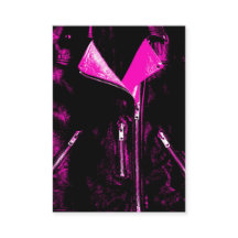 レザージャケットピンクの名刺ブラックチャブ