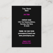 レザージャケットピンクの名刺ブラックチャブ 名刺 (裏面)