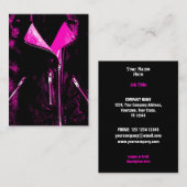 レザージャケットピンクの名刺ブラックチャブ 名刺 (正面/裏面)