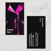 レザージャケットピンクビジネスカードブラックサイド文字 名刺 (正面/裏面)