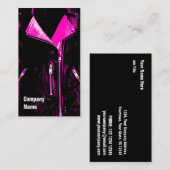 レザージャケットピンクビジネスカードブラックサイド文字 名刺 (正面/裏面)