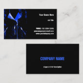 レザージャケットブルーの名刺（横） 名刺 (正面/裏面)