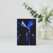 レザージャケットブルービジネスカードブラックチャブ 名刺 (スタンド正面)