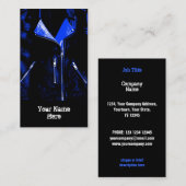 レザージャケットブルービジネスカードブラックポートレート 名刺 (正面/裏面)