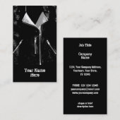 レザージャケットホワイトビジネスカードブラックポートレート 名刺 (正面/裏面)