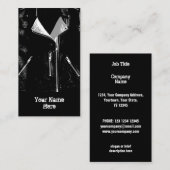 レザージャケットホワイトビジネスカードブラックポートレート 名刺 (正面/裏面)