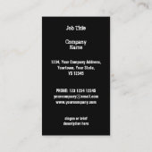 レザージャケットホワイトビジネスカードブラックポートレート 名刺 (裏面)