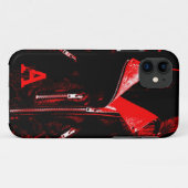 レザージャケットレッド"モノグラム" iPhone 5ケース Case-Mate iPhoneケース (裏面(横))