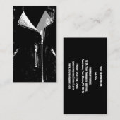 レザージャケット白名刺（黒） 名刺 (正面/裏面)