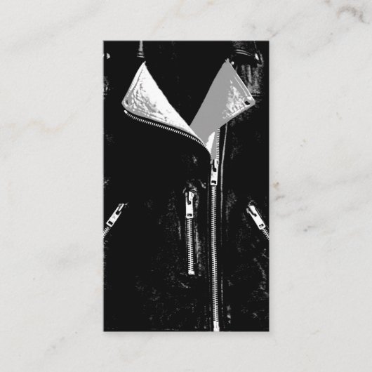 レザージャケット白名刺（黒） 名刺 (正面)