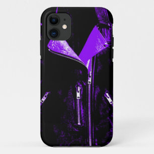 レザージャケット紫iPhone 5ケース iPhone 11 ケース