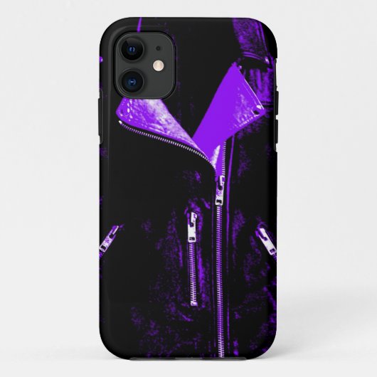 レザージャケット紫iPhone 5ケース Case-Mate iPhoneケース (裏面)