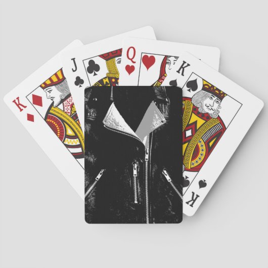レザージャケッ遊トホワイトのカード トランプ (裏面)