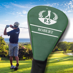 レザースタイリッシュテクスチャパーソナライズされたモノグラム名 ゴルフヘッドカバー