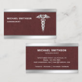 レザースチールカデュースシンボルメディカルプロフェッショナル 名刺 (正面/裏面)