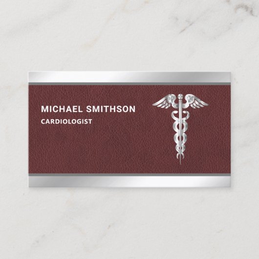 レザースチールカデュースシンボルメディカルプロフェッショナル 名刺 (正面)
