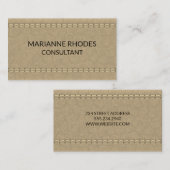 レザーステッチの背景 名刺 (正面/裏面)