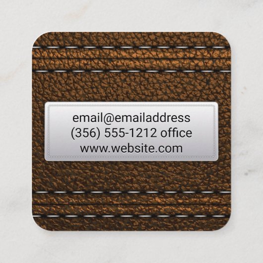 レザーステッチ スクエア名刺 (裏面)