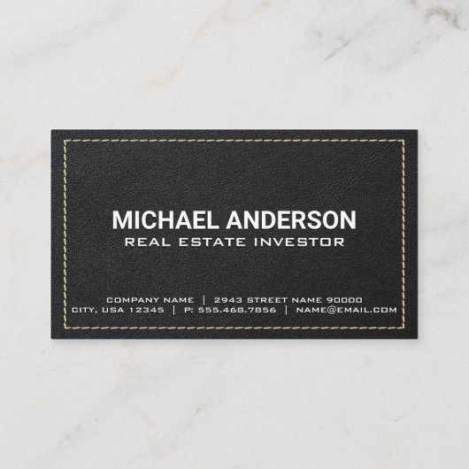 レザーステッチ |不動産実在代理業者 名刺 (裏面)